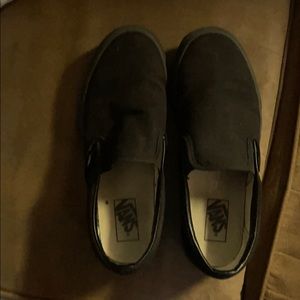 Vans black on black size 10